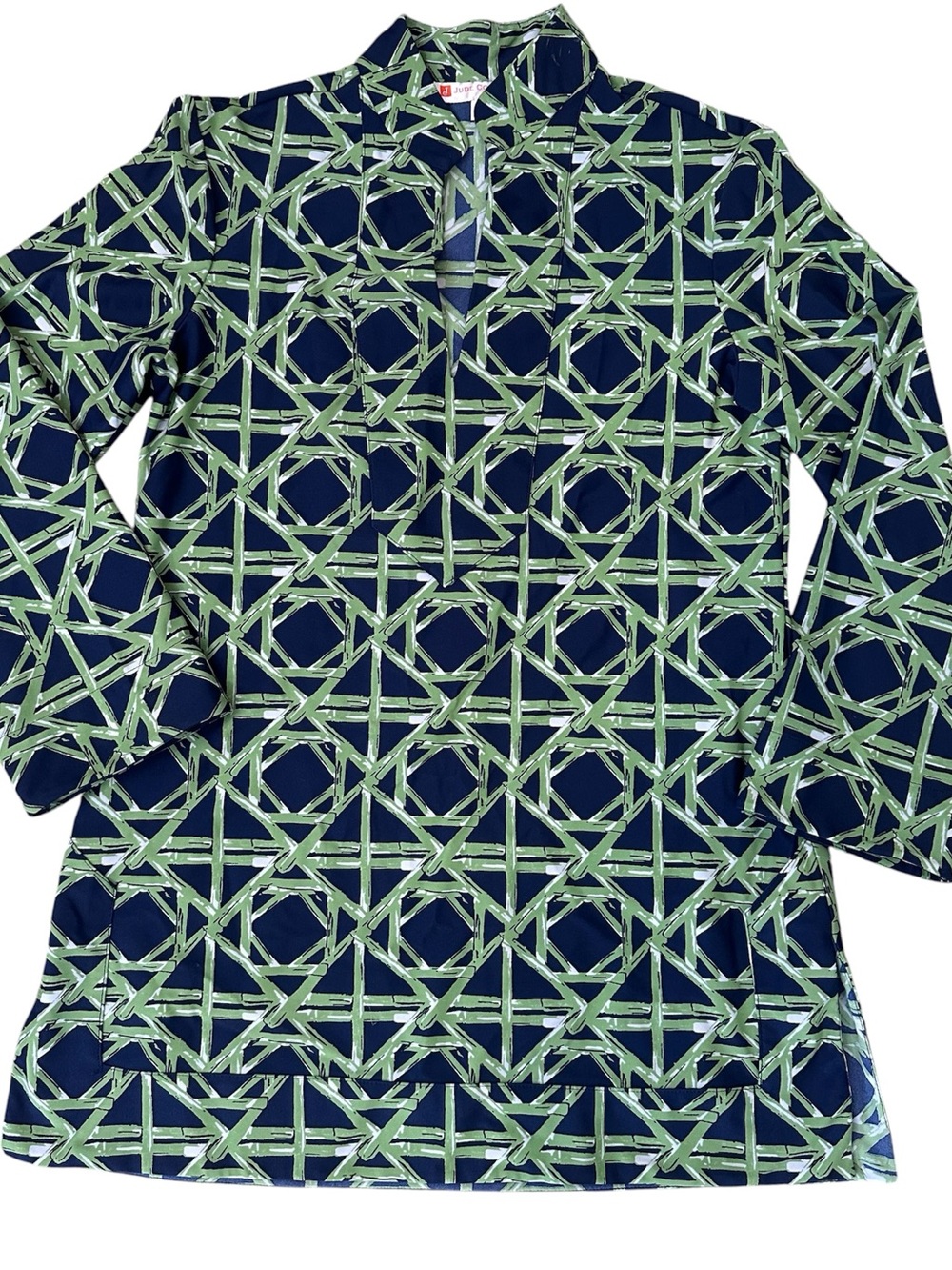 Jude Connally Chris Top Bamboo Rattan in Navy - Small
